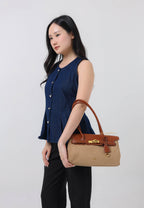 Yara Faux Suede Shoulder Bag - Brown
