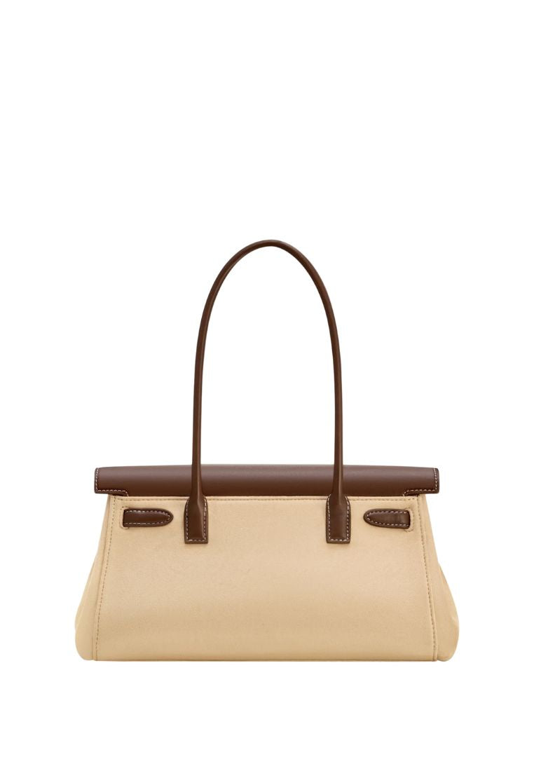 Yara Faux Suede Shoulder Bag - Dark Brown