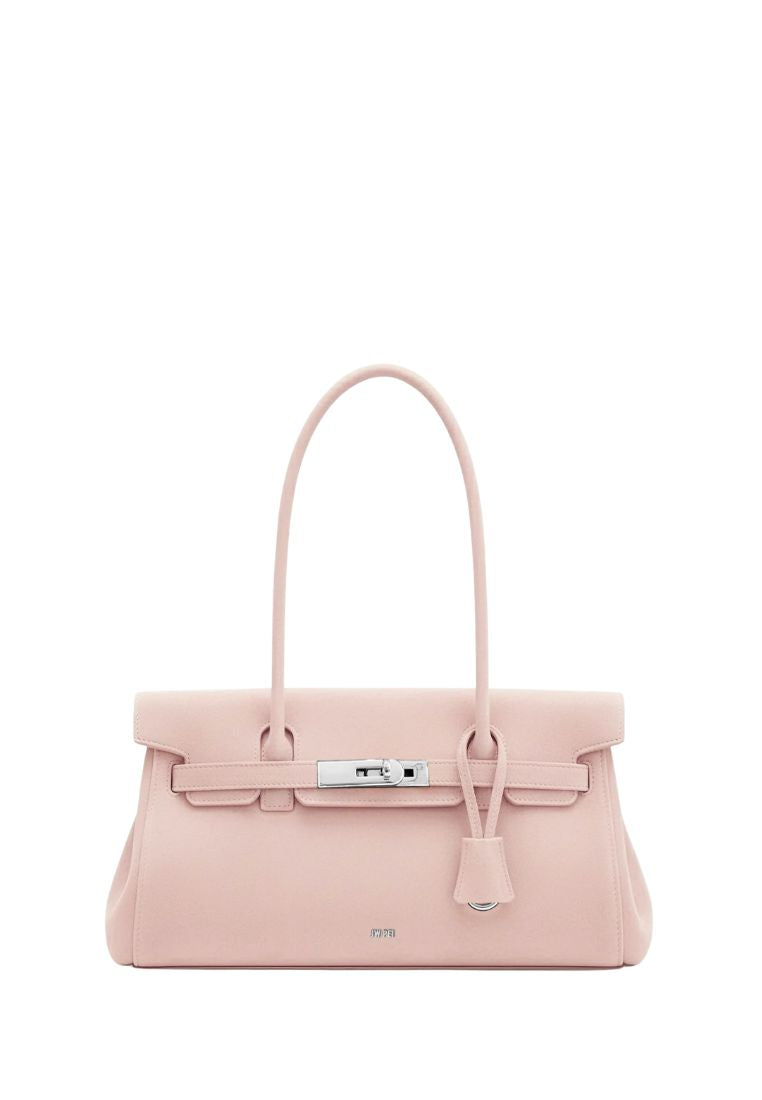 Yara Faux Suede Shoulder Bag - Pink