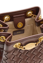 Yara Hand-Woven Bucket Bag - Dark Brown