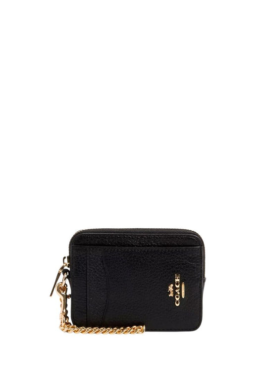 Zip Card Case Gold Black