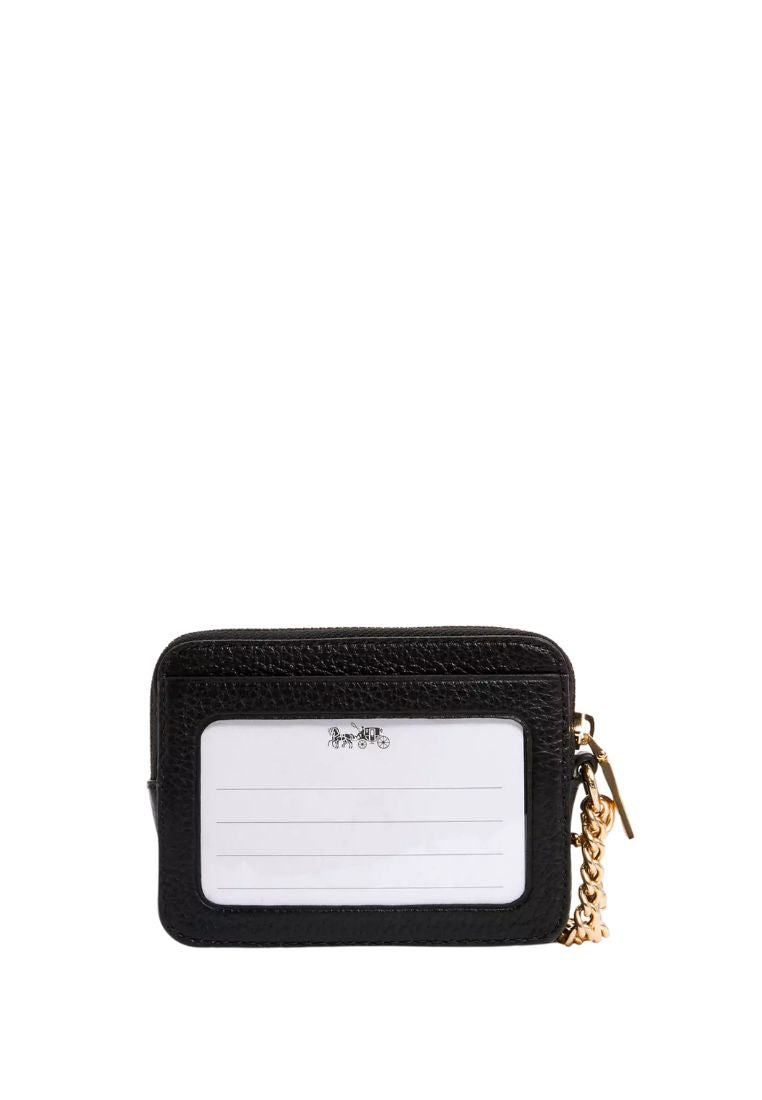 Zip Card Case Gold Black