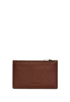 Zip Card Case Gunmetal Saddle