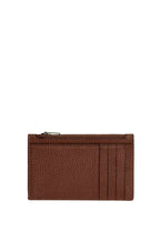 Zip Card Case Gunmetal Saddle