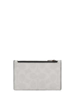 Zip Card Case In Signature Canvas Chalk & Black