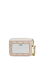 Zip Card Case In Signature Canvas Gold Sand Chalk