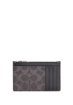 Zip Card Case In Signature Canvas Grey Charcoal