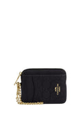 Zip Card Case In Signature Leather Gold Black Brown