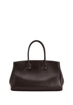 Ziva Metal Lock Decoration Tote Bag - Dark Brown