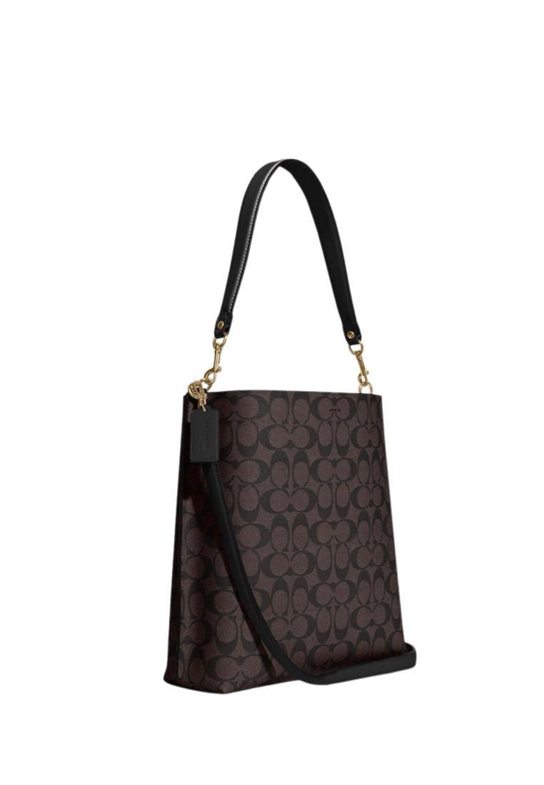 Mollie Bucket Bag In Signature Canvas Brown Black