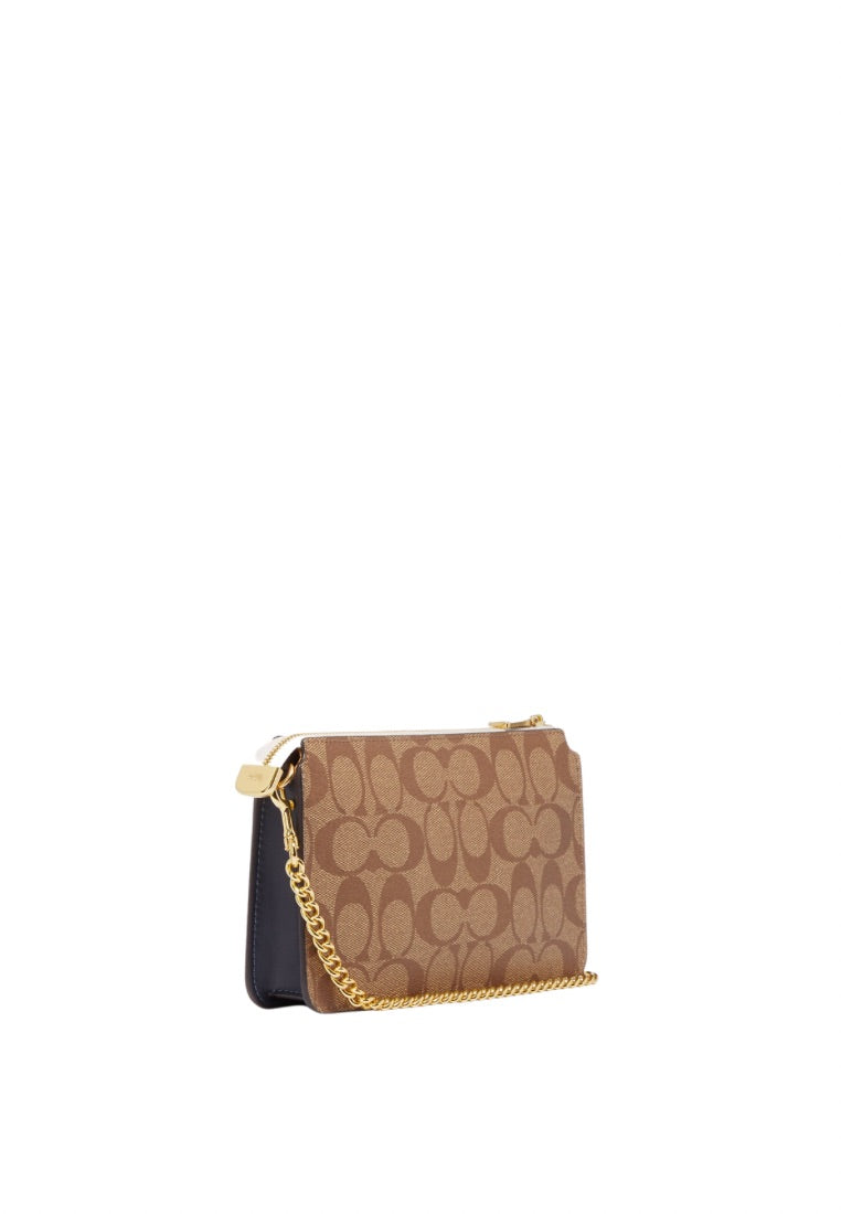 Poppy Crossbody In Colorblock Signature Canvas Chalk Multi