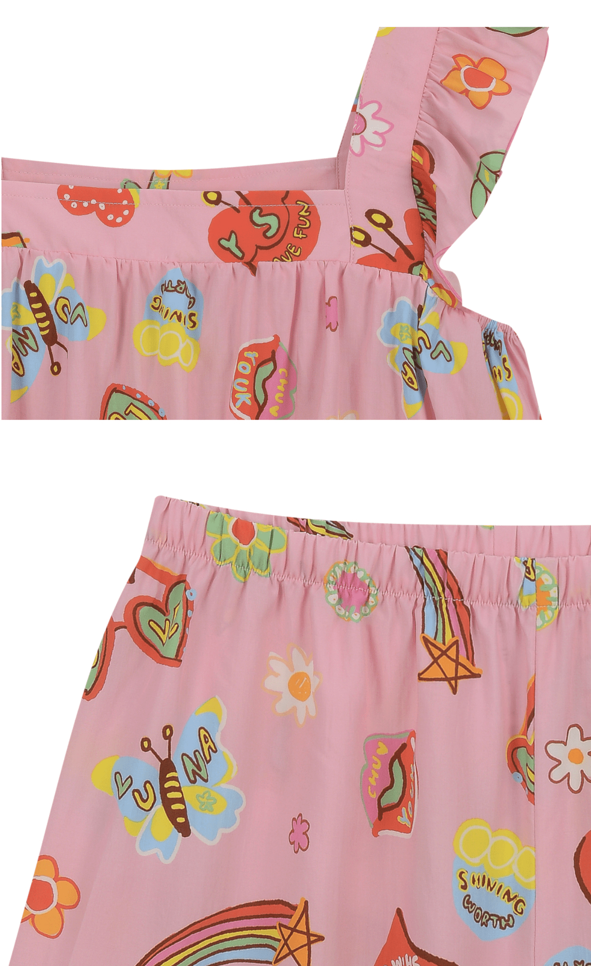 Soft Sleeveless Pajamas Set F Flower Luna