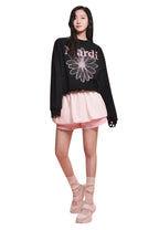 Sweatshirt FlowerMardi Needlework Black Pink