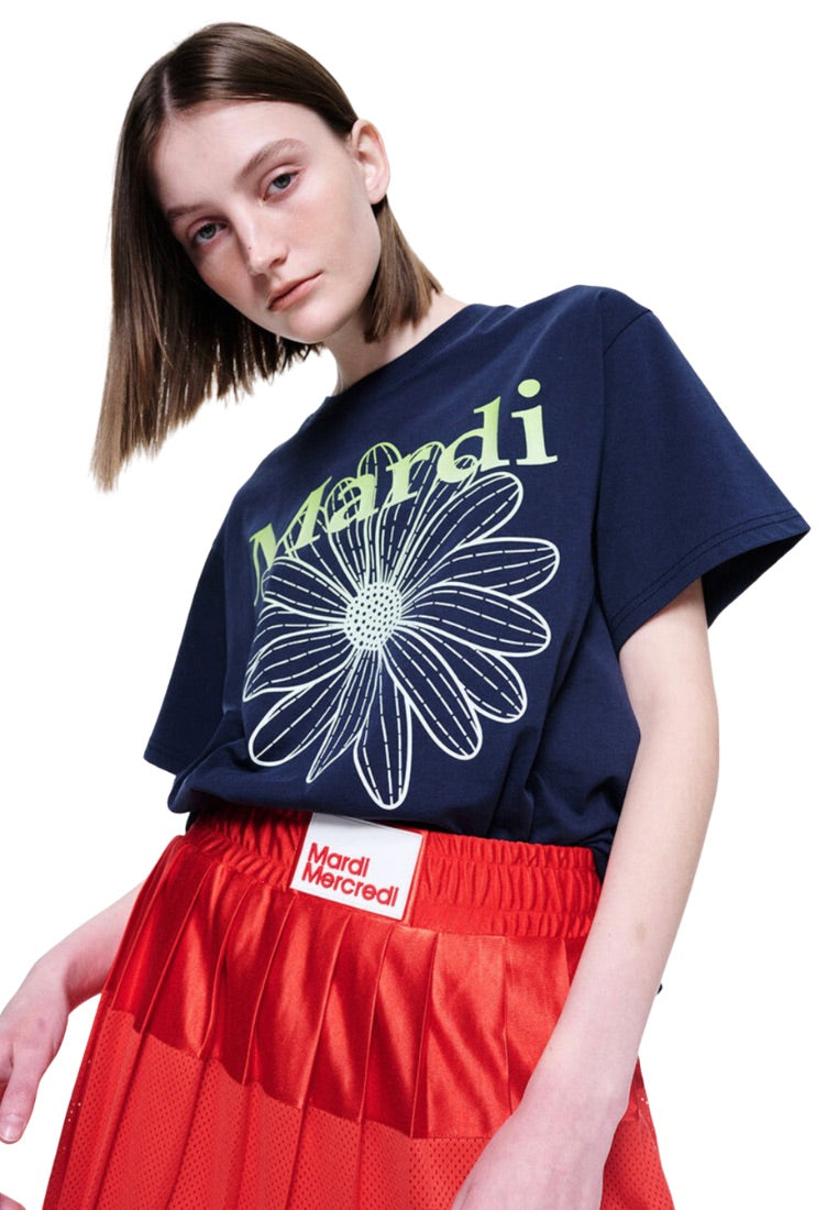 Tshirt FlowerMardi Gradation Navy Apple Green