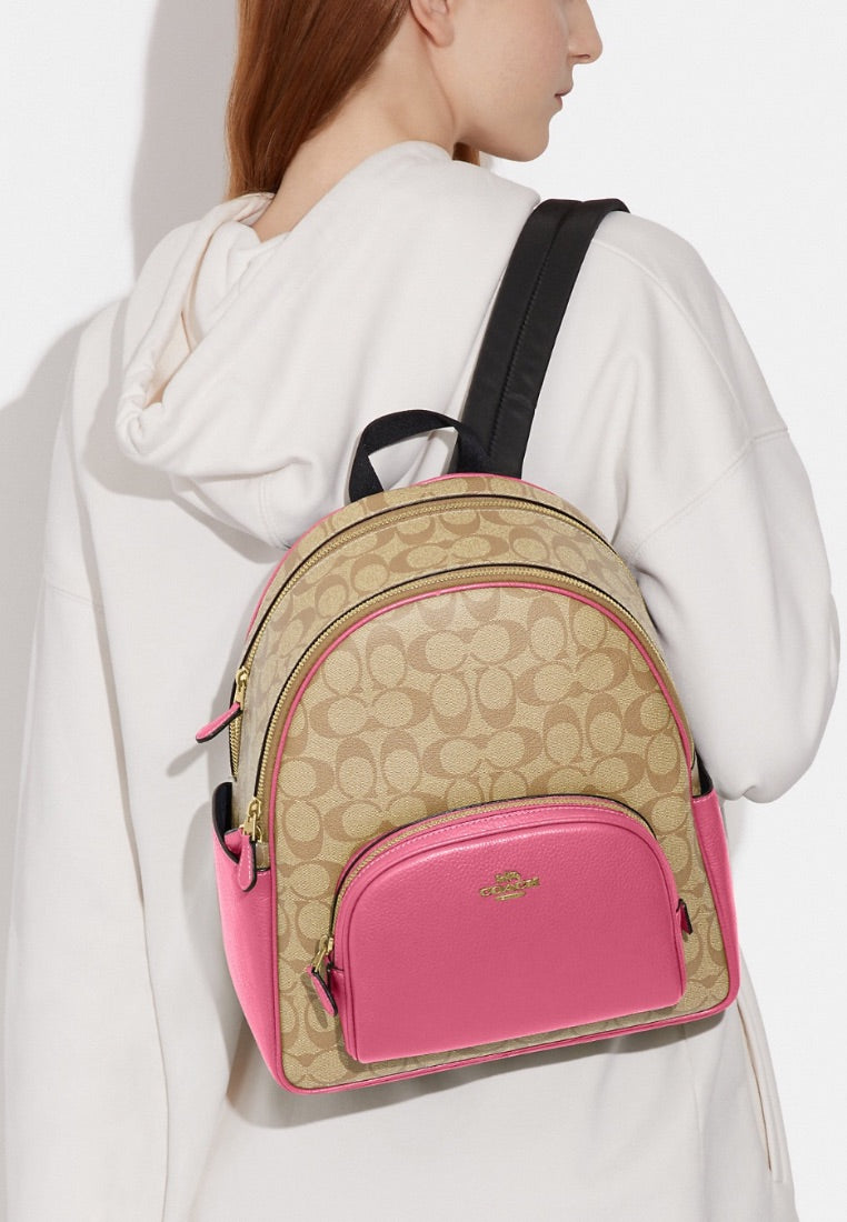 Court Backpack In Signature Canvas Light Khaki Petunia