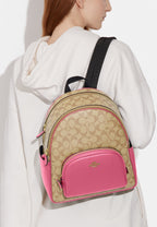Court Backpack In Signature Canvas Light Khaki Petunia