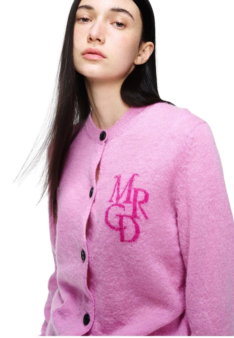 Mohair Cardigan Round Neck MRCD Pink Hotpink