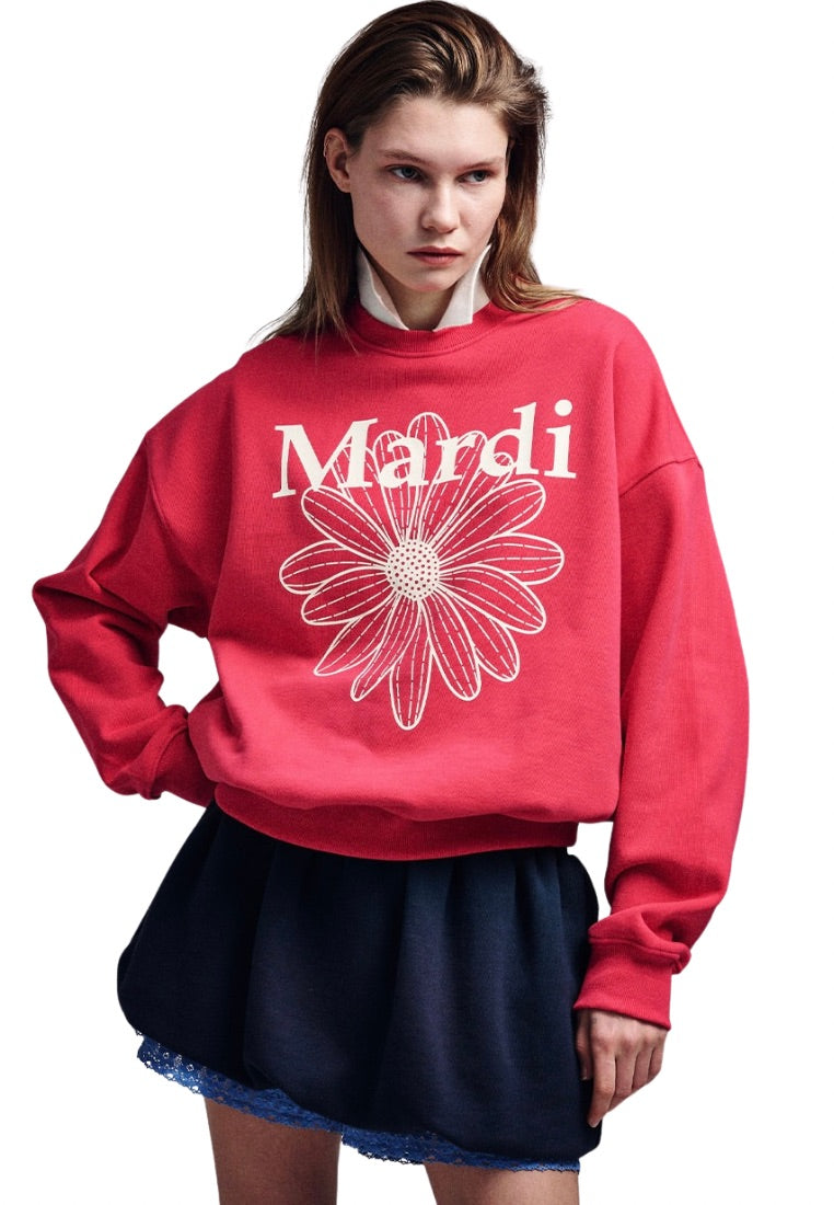 Sweatshirt FlowerMardi Red Ivory