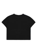 Ocean Artwork Crop Short Sleeve T-Shirt Black