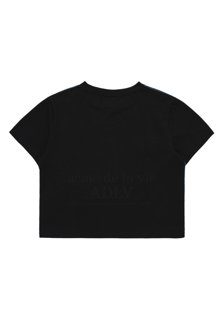 Ocean Artwork Crop Short Sleeve T-Shirt Black