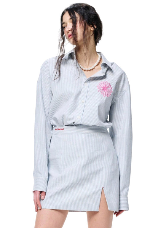 Oxford Shirt Stripe Sky Pink