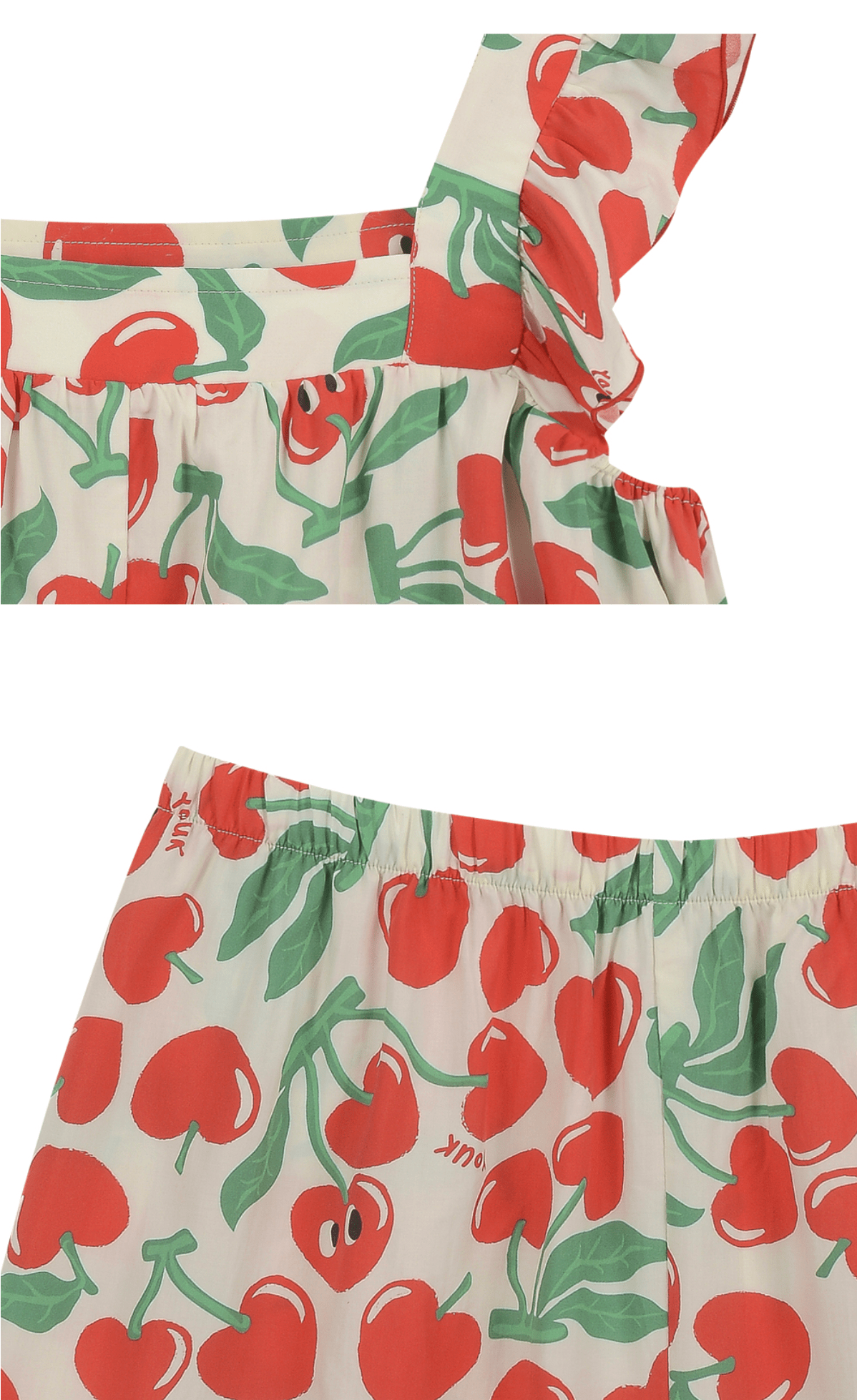 Soft Sleeveless Pajamas Set F Cherry Ria