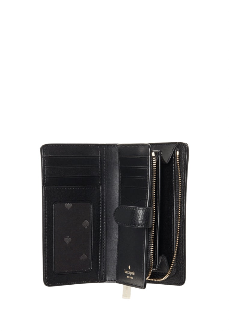 Leila Medium Compartment Bifold Wallet BLACK