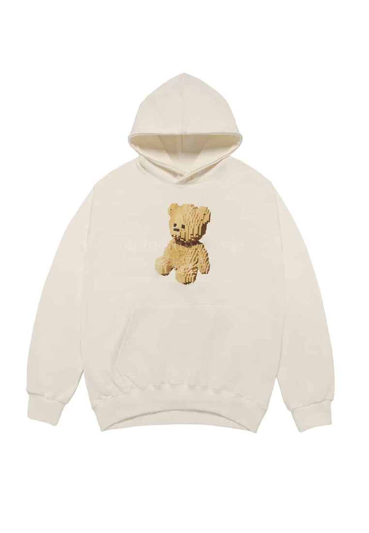 [DEFECT SALE 427] Block Bear Hoodie Cream size 1