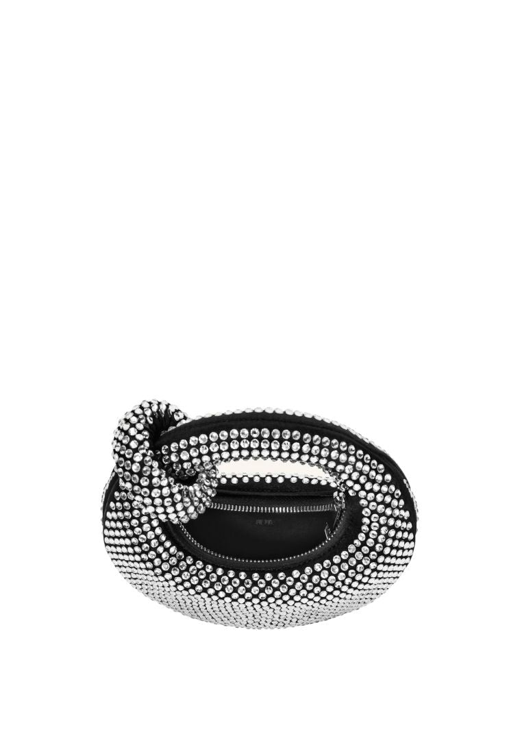 Abacus Artificial Crystal Mini Top Handle Bag - Black