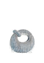 Abacus Denim Artificial Crystal Mini Top Handle Bag - Blue