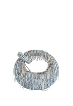 Abacus Denim Artificial Crystal Mini Top Handle Bag - Blue
