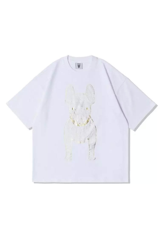 [DEFECT SALE 371] Gold Big Radog T-Shirt White size L