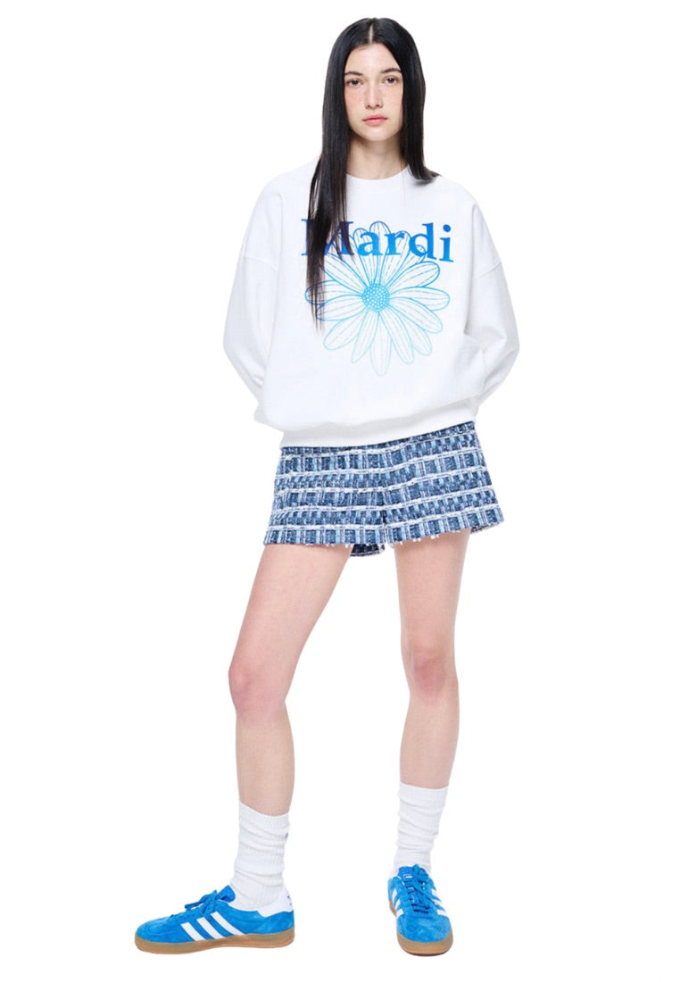 Sweatshirt FlowerMardi Gradation White Blue