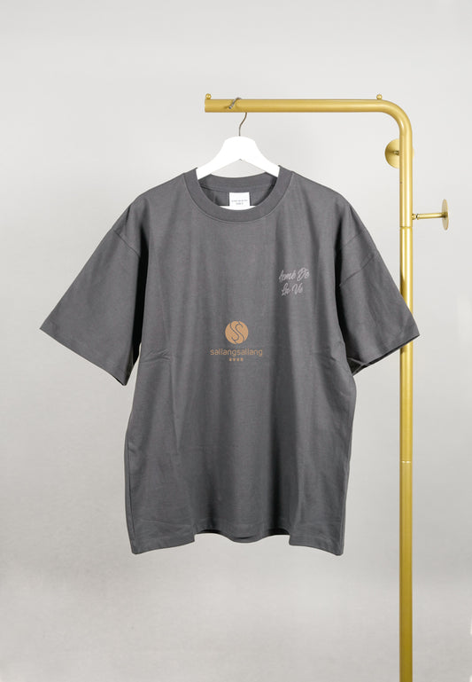 [DEFECT SALE 187] Script Logo Printing Short Sleeve T-Shirt Charcoal - Size 1