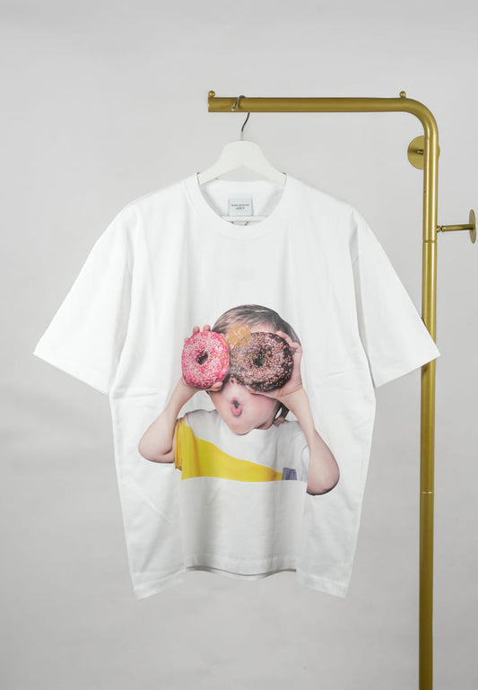 [DEFECT SALE 201] T-Shirt White Donut 1 Size 1
