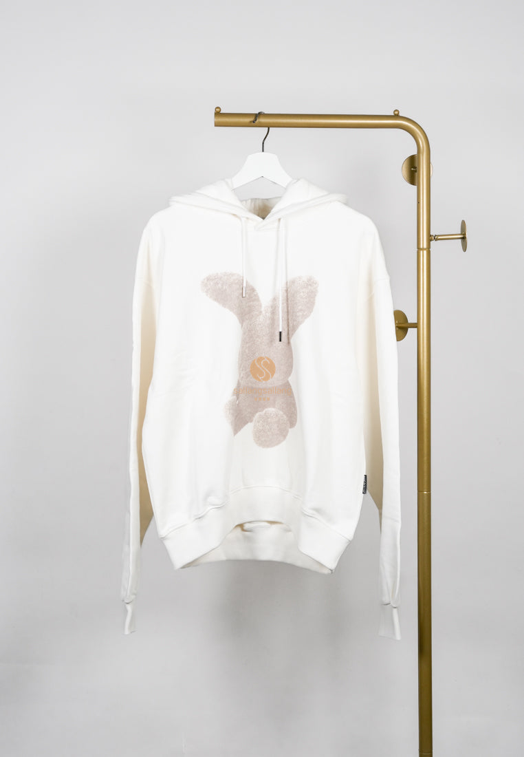 [DEFECT SALE 134] Cream Fuzzy Rabbit Hoodie - Size 1