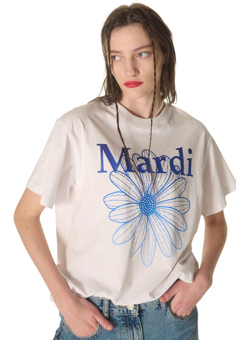 Tshirt FlowerMardi Gradation White Blue