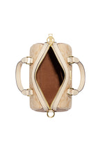 Mini Rowan Satchel In Blocked Signature Canvas Light Khaki Multi