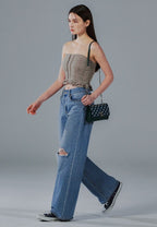 Amelie Monogram Shoulder Blue Mountain SS