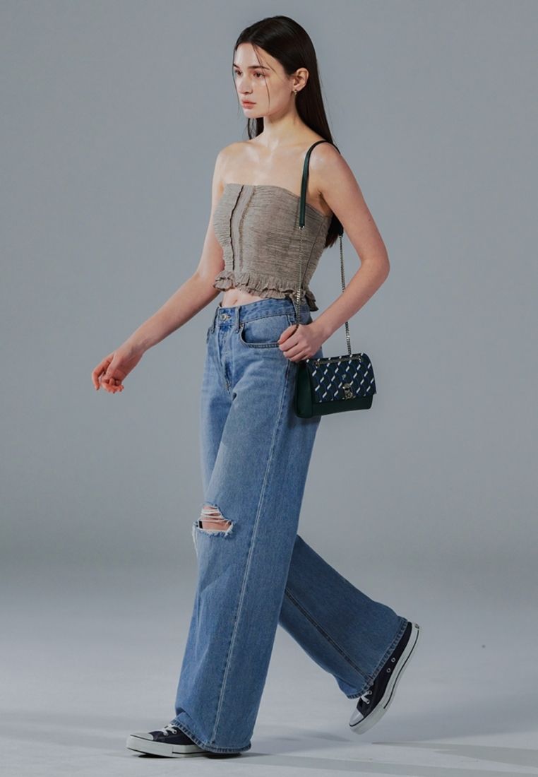 Amelie Monogram Shoulder Blue Mountain SS