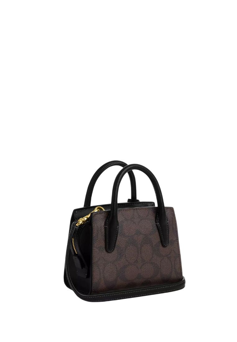 Andrea Mini Carryall In Signature Canvas Brown Black