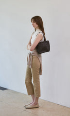 Celina Weave Tote Dark Brown