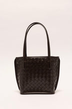 Celina Weave Tote Dark Brown