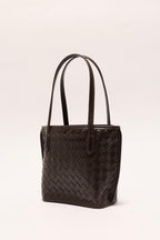 Celina Weave Tote Dark Brown