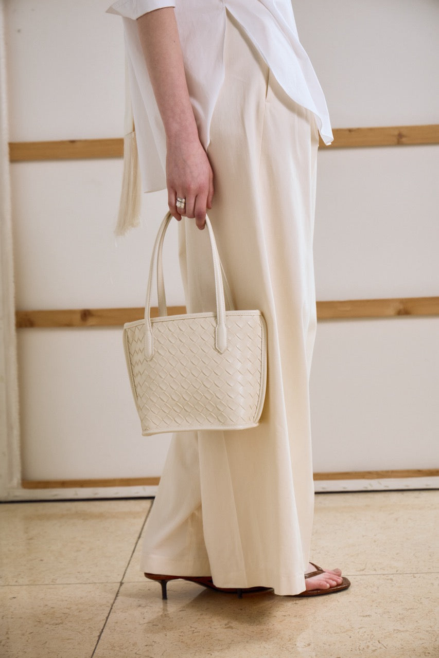 Celina Weave Tote Ivory