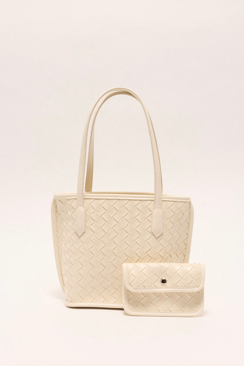 Celina Weave Tote Ivory