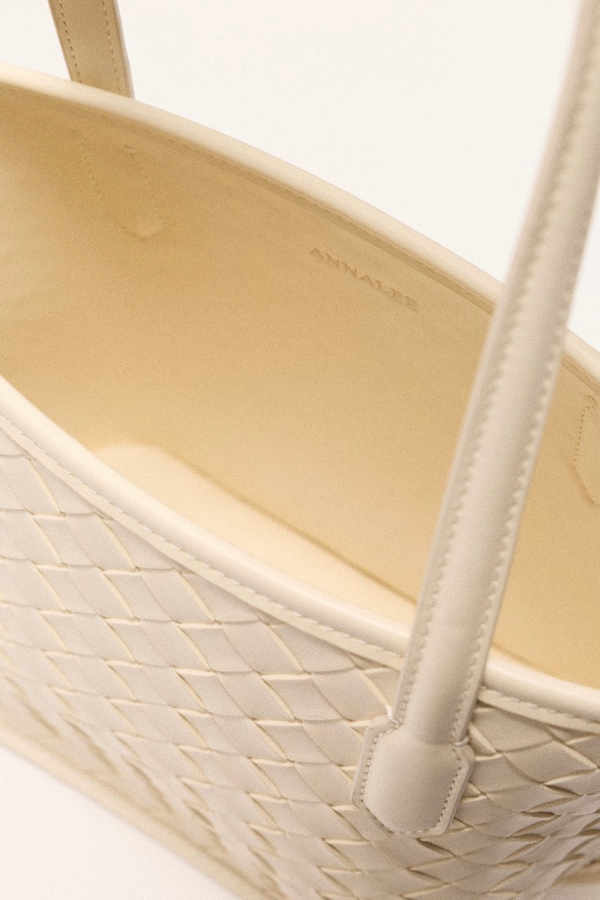 Celina Weave Tote Ivory