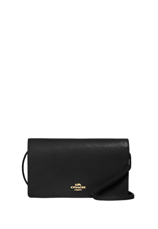 Anna Foldover Clutch Crossbody Black