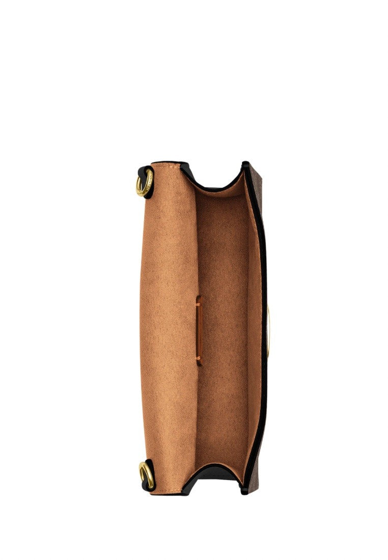 Eliza Small Flap Crossbody In Signature Canvas Brown Black