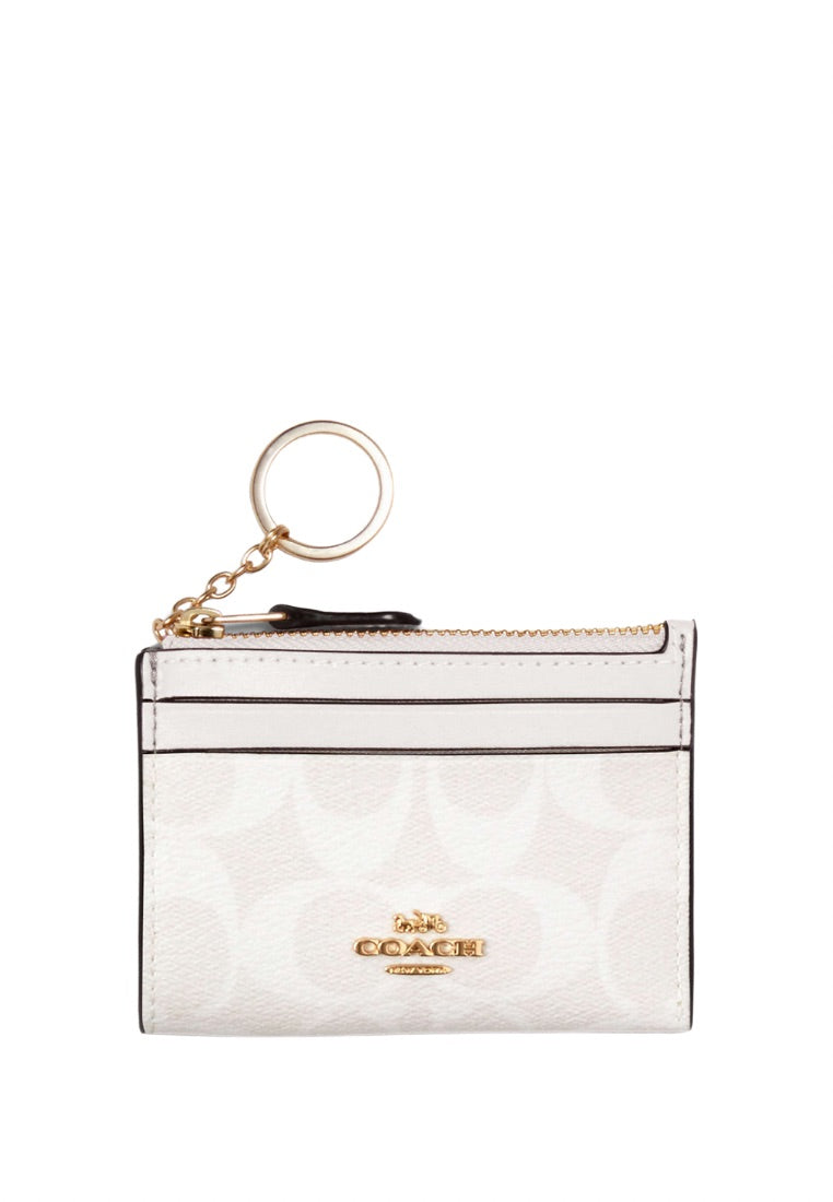 Mini Skinny Id Case In Signature Canvas Chalk Glacierwhite